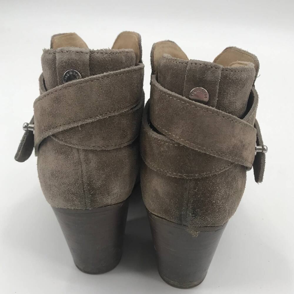 Rag & Bone Taupe Suede Harrow Heeled Ankle Boots - Picture 7 of 11